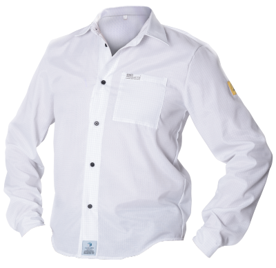 ESD Oxford Shirts Business ING White Shirts With Long Sleeves & Breast Pocket CT35 Fabric Unisex XS - 473.AING-ACT35-WXS